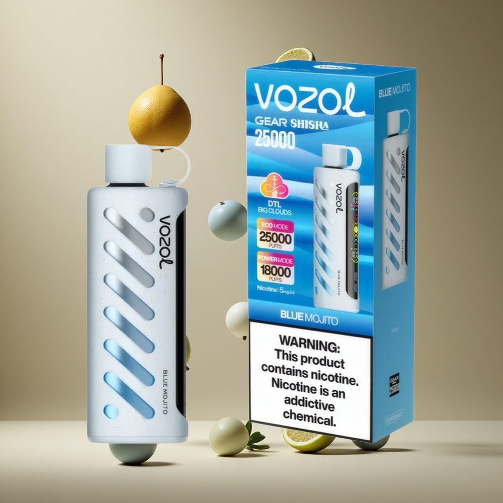 VOZOL Gear Shisha 25000 Pufuri 30 Arome Delicioase Dual Mesh Dual Modes Blue Mojito Romania wholesale