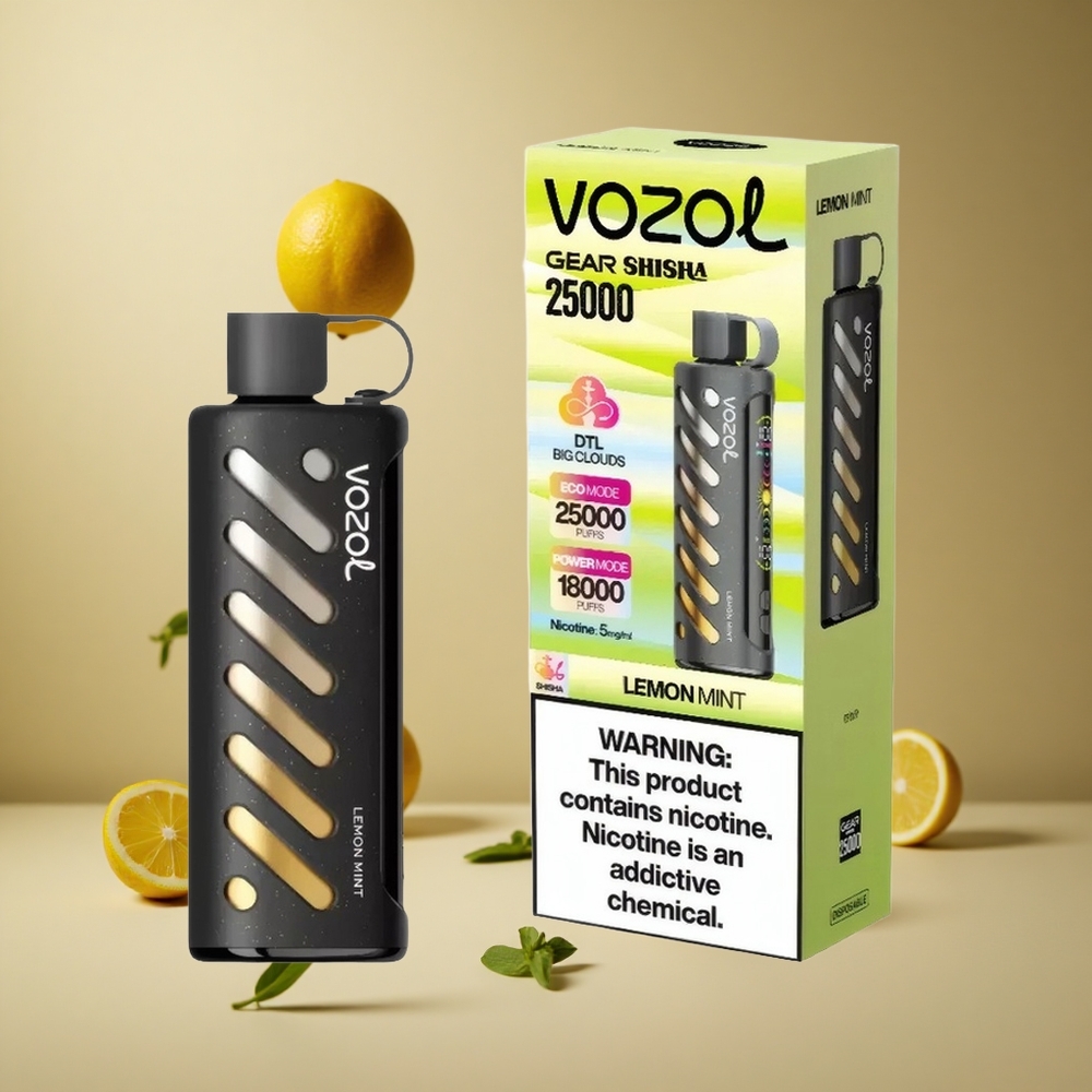 VOZOL Gear Shisha 25000 Pufuri Aromă Lămâie Mentă 30 de Arome S.i.L.C Tech Romania wholesale