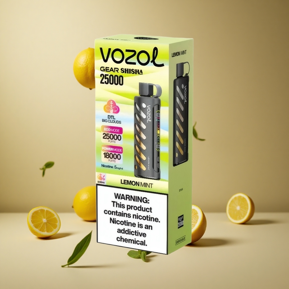 VOZOL Gear Shisha 25000 Pufuri Aromă Lămâie Mentă 30 de Arome S.i.L.C Tech Romania wholesale