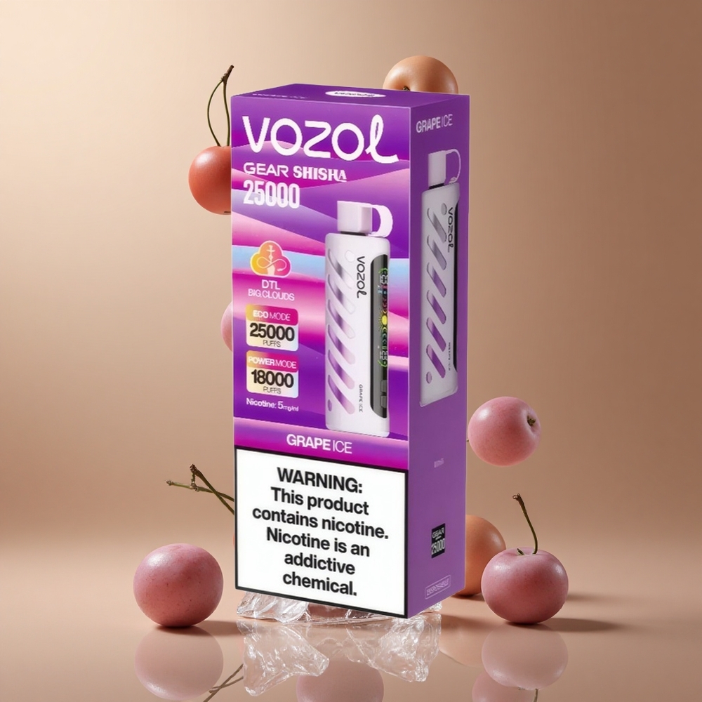 VOZOL Gear Shisha 25000 Pufuri Aroma Gheață de Struguri 30 de Arome S.i.L.C Tech Romania wholesale
