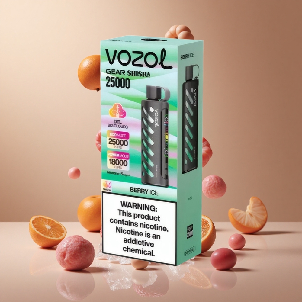 VOZOL Gear Shisha 25000 Pufuri Aroma de Berry cu Gheață S.i.L.C Tech și 1000mAh Baterie Romania wholesale