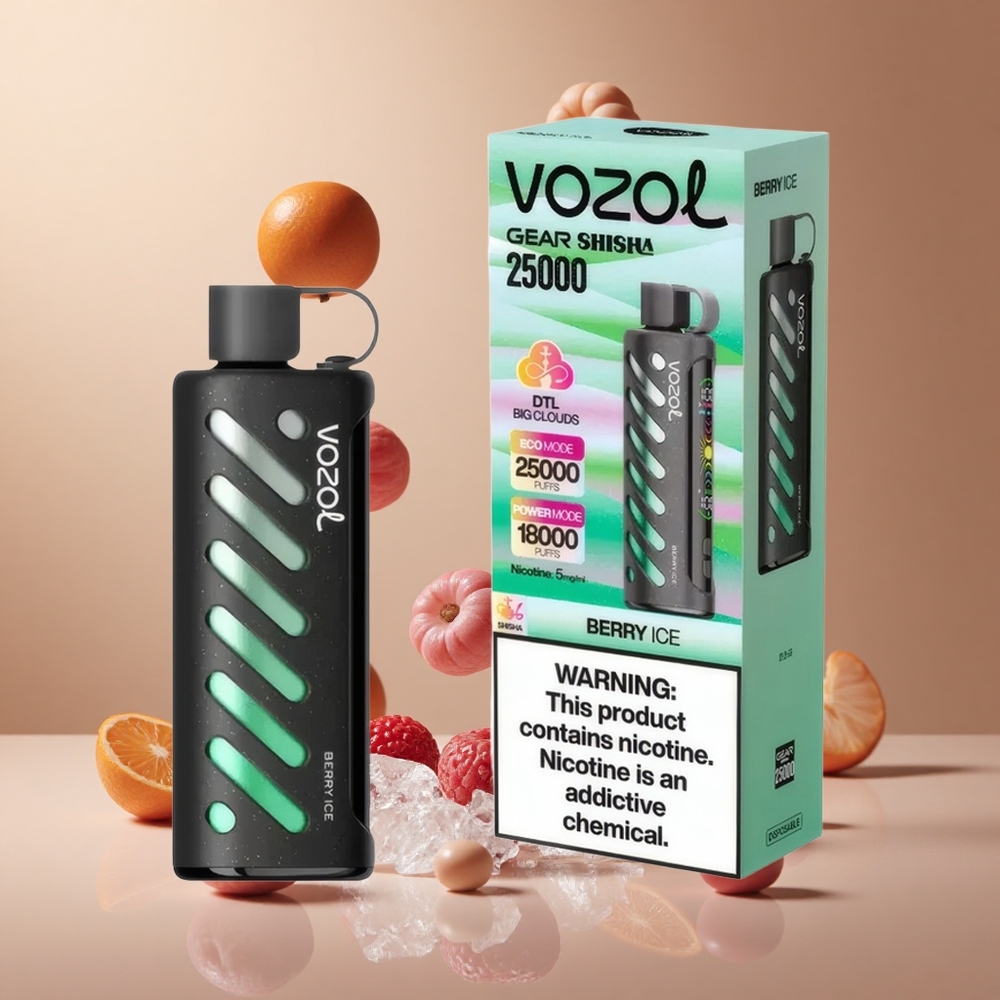 VOZOL Gear Shisha 25000 Pufuri Aroma de Berry cu Gheață S.i.L.C Tech și 1000mAh Baterie Romania wholesale