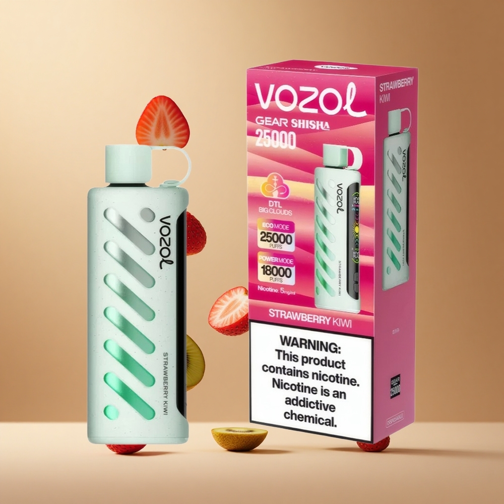 VOZOL Gear Shisha 25000 Pufuri Capsuni Kiwi 30 de Arome Dual Mesh Dual Modes Romania wholesale