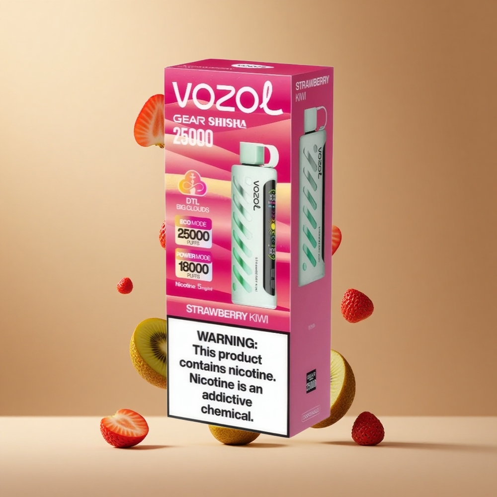 VOZOL Gear Shisha 25000 Pufuri Capsuni Kiwi 30 de Arome Dual Mesh Dual Modes Romania wholesale