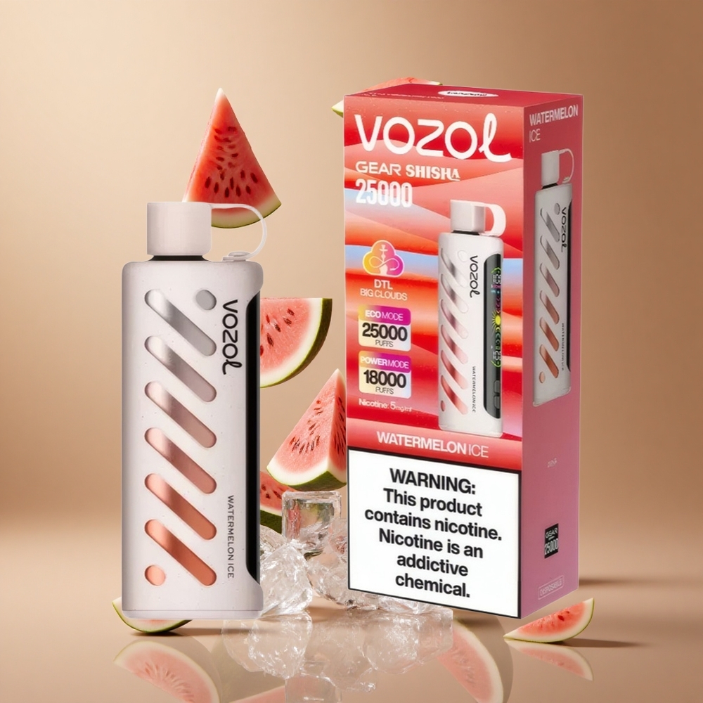 VOZOL Gear Shisha 25000 Pufuri Pepene Înghețat cu 30 de Arome Delicioase și Baterie 1000mAh Romania wholesale